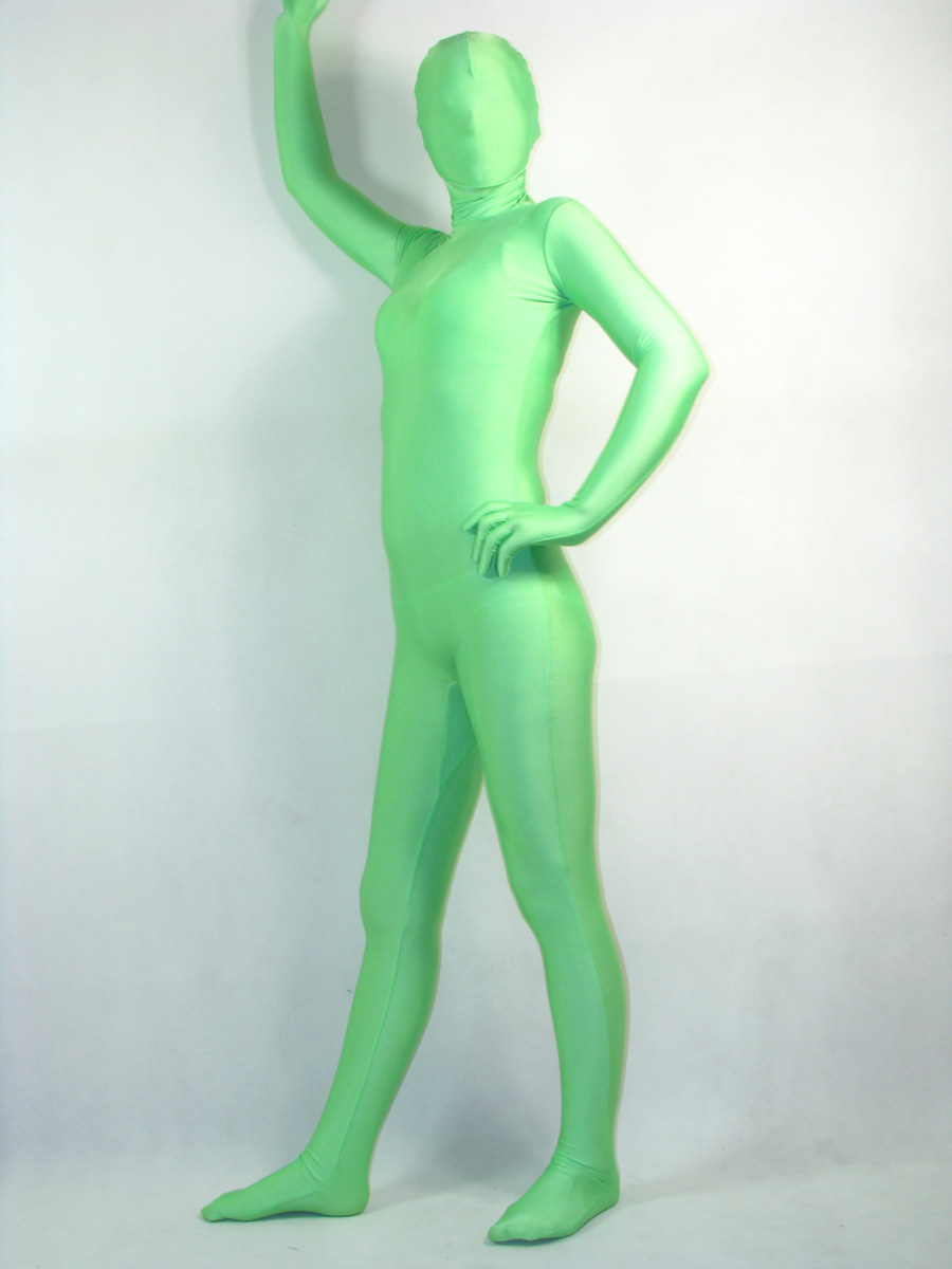 Green Unicolor Lycra Unisex Full Body Zentai Suit